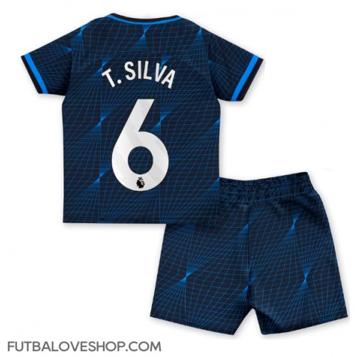 Dres Chelsea Thiago Silva #6 Preč pre deti 2023-24 Krátky Rukáv (+ trenírky)